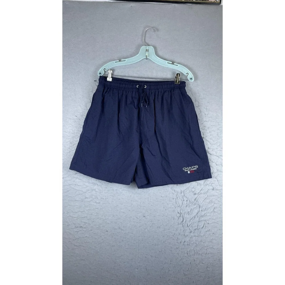Chaps Ralph Lauren Shorts Mens XL Blue Swim Trunks Mesh Lined Drawstring Vintage